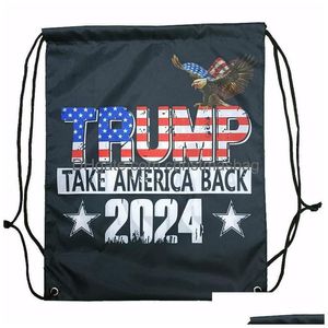 Parti Favor Trump 2024 String Bag, Amerika Geri Çanta Damla Teslimat Ev Bahçesi Festival Malzemeleri Etkinlik Dhmea