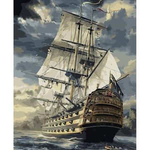 DIY Oil Painting By Numbers SailBoat 22 5040CM2016 Inch On Canvas For Home Decoration Kits Unframed4752902