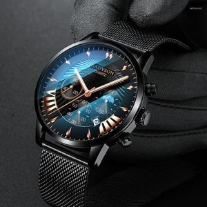 Wristwatches Luxury Watches For Men Stainless Steel Watch Mens Business Quartz Man Simple Whatch Clock Relogio Masculino Reloj 292c