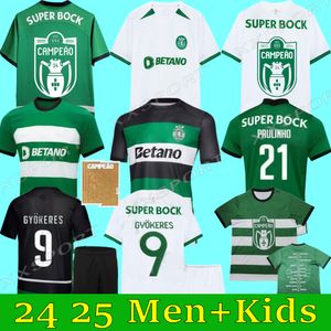 24 25 Maglie da calcio Lisboa Sporting CP Lisbona Speciale Jovane Ronaldo Sarabia Vietto Acuna 2024 2025 Maillot Jersey Club de Home Football Shirt Kit Kit