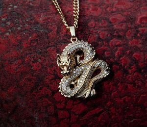Pendant Necklaces 2022 Jewelry Dragon For Women Men Gold Color Jewellery Cubic Zirconia Mascot Ornaments Lucky Symbol Gifts2627059