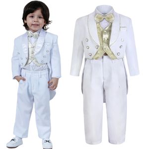Taufe -Outfit für Jungen Kinder Tuxedo Baby Taufanzug Kleinkind Hochzeitszeremonie Segen Kleidung Kleinwinkel Formal Set 240520
