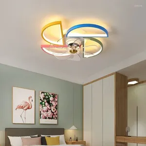 Ceiling Lights Children's Fan Bedroom Cards Ventilation Rooms LED Lamps Invisible For Living Room