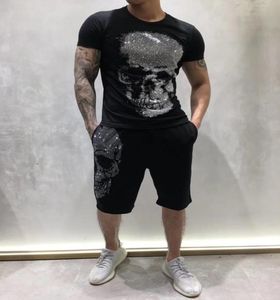 2023 novo designer masculino de verão camiseta alemã rock punk estilo diamante grande crânio camiseta de camisa tshirts de qualidade hip1638329