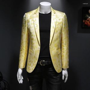 Ternos masculinos plus size m-6xl Men Moda Blazer Homme Stage Roupet Performance Performance Metal Gold Yarn Casual Sone Casual Casual