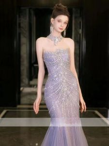 purple crystals beaded Mother of the Bride Dresses 2024 mermaid sequined bling Formal Godmother Evening Wedding Party Guests Gown Plus Size plus size cocktail dress