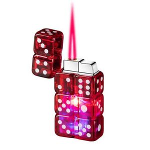 Lighters Creative dice lamp pink flame jet lamp electronic igniter butane flashlight windproof ignition tool fun gift S24513