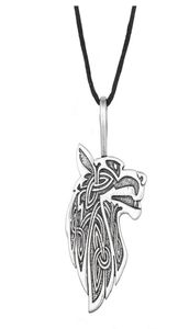 JF066 Viking Moda Tarzı Pagan kolye Norse Hawk Muska Fox Charm Wolf Baş Kolye Men3314850