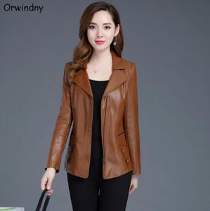 Women039s Leather Faux Jacket Women Fashion Plus Size 5XL Motorcycle Coat Short Biker Soft Female Suede4202815