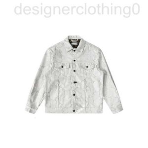 Women's Jackets Designer Trendy brand ivory white jacquard denim jacket autumn new lazy style jacket SWNW