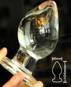 60 mm großer Größe Pyrex Glass Anal Dildo Butt Plug Big Crystal Anus Perle Ball Sex Toys für Frauen Männer schwule männliche Masturbatorprodukt 172347881