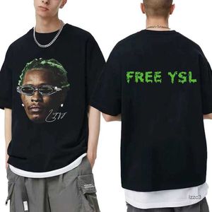 Rapper Young Thug Green Rare Graphic Tee Shirt Male Hip Hop Retro Kort ärm T-shirts Män kvinnor Bomull överdimensionerad t-skjorta Kvgi