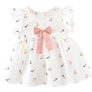 Mädchenkleider Sommer Baby Kleid Kleidung modische Cartoon gedruckt kurz Ärmel Schmetterling Prinzessin Kleid süße Kleidung D240520