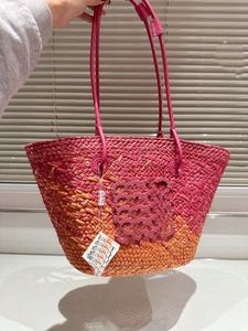 Saco de palha de cesta de grife Loe Fashion Saco de bolsa de cesta de palha designer manualmente Tecido Ladies Bag de verão