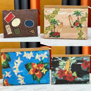 Men designer bag women clutch bags high quality handbag Coconut Beach flower canvas travel wallet toiletry bag Wash purse 4 colour