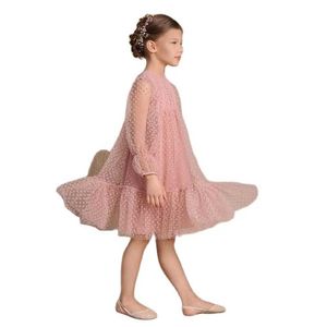 Sukienki dziewczynki sukienka księżniczka Pierwsza sukienka komunalna Pearl Flower Girl Dress Girl Party Sukienka dla dzieci D240529