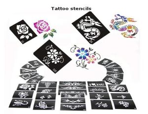 50 folhas de design misto glitter tatuagem temporária stencils08034773