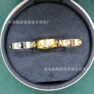 Anello unico per uomini e donne Ring No S925 Pure Silver High Wide stretto con logo originale con anelli di cartter box