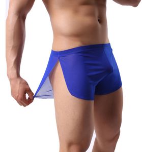 Men calche baixo gelo seda calcinha calcinha fino translúcido lowwaist gaze boxers confortáveis shorts troncos de ioga calcinha de ioga legal 7339840