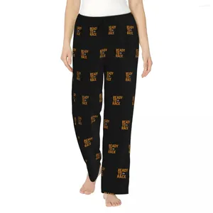 Women's Sleepwear Custom Printed Ready To Race Austrian Motorcycle Pajama Pants For Women Sleep Bottoms With Pockets