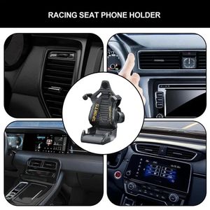 Högkvalitativ biltelefoninnehavare Mount Car Air Vent Clip Racing Seat Design Holmmontering Justering Auto Air Vent Fordonsmaterial