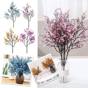 Decorative Flowers Artificial Bouquet Faux Gypsophila Silk Flower For Home Kitchen Restaurant Wedding Table Party Decor Gift