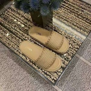 Chanells Shoe New Xiaoxiangfeng Designer Shoe Chanells Sandal Women's Summer Chanells Slipper Outwear Beach Shoe Chain Rope Handwoven Beach Channelsandals 207