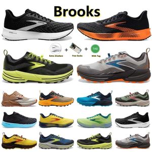 Brooks Brook Cascadia 16 Mens Running shoes Hyperion Tempo triple black white grey yellow orange mesh fashion trainers outdoors sports Jogging sneakers 40-45