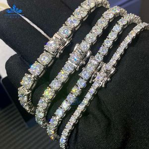 Better Chain Moissanite Jewelry K White Gold Plated Round Shape 3Mm D Vvs1 Lab Grown Diamond Tennis Bracelet