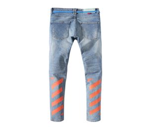 2019 crachá masculto rasgos estriados jeans pretos designer de moda slim fit lavado calça jeane