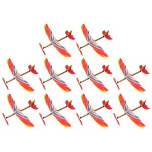 Aeronave Modle 10 Modelos de vôo gratuitos Brinquedos de biplano Avião Brinquedos infantis Conjunto de jogos elásticos de planador elástico Bandos de borracha S2452022 S2452022