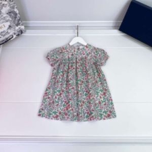 kids Dresses Spring/summer New Line Girls' Fresh Short Sleeve Dress Children's Small Fragmented Flower Trend