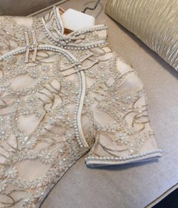 2021 Fall Autumn Short Sleeve Haute Couture Applique Beading Buttons Dress Chinese Elegant Cheongsam Dress 21G2417182515718