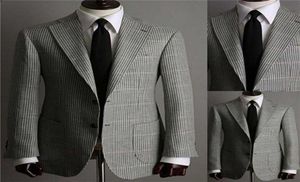 Men039s костюмы Blazers Fashion Houndstooth Wedding Tuxedos Men Made Made Jacket Glen Пледу кнопкой кнопкой пик в пик Busi8854004646
