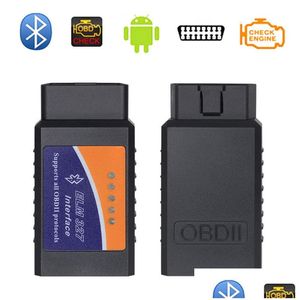 Диагностические инструменты ELM327 OBD2 OBDII Bluetooth5.1 Сканер адаптер считыватель кода для iOS Android Car Scanning Tool Drop Delivery Au OTFC1
