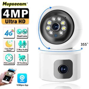 Wireless Camera Kits 4G SIM card wireless camera 4MP PTZ color night vision indoor safety camera P2P 2K video monitoring IP camera 2-way audio J240518