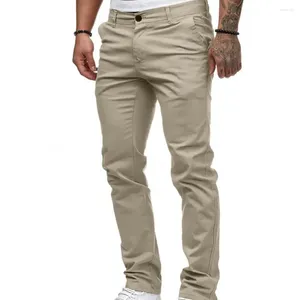 Men's Pants 2024 Solid Color Casual Cotton Trousers Slim Straight Business All-match