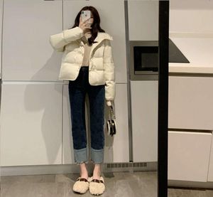 waist jeans women039s straight tube loose autumn winter 2020 new Korean version shows thin and High elastic casual Capris7774681