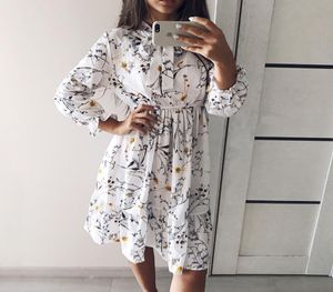 2020 Winter Dress Women Long Sleeve Vintage Dress Chiffon Shirt Vestidos For Ladies Casual Midi Autumn Dresses Polka Dot2942449