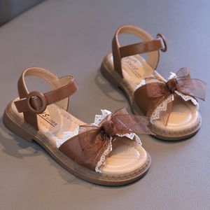 Verão infantil novo doce babado bordado garotinha sapatos princes