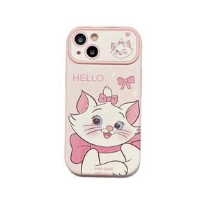 Cartoon cartone animato Pink Mary Cat per iPhone15Promax Apple 14/13/12 Case Girl Heart