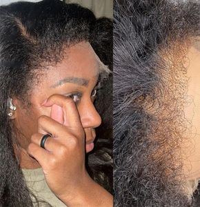 Pełna koronkowa peruka HD 4C EDGE Yaki Kinky Prosty koronkowe peruki Mongolskie ludzkie włosy dla kobiet 150% REMY Human Hair Pargs do zaplatania