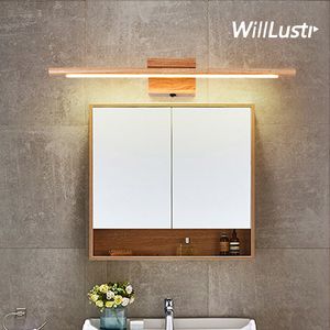Creative Wooden Wall Lamp LED Acrylic Sconce Hotel Bedroom Mirror Bathroom Dressing Table Wood Vanity Lighting