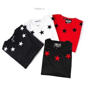 Estrelas imprimindo homens Crew pescoço camisetas de manga curta 3 cores Tops de verão moda