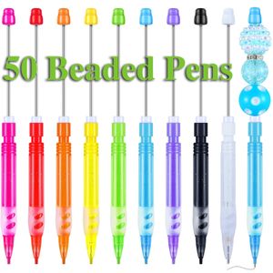 50Pcs Beaded Pencil HB Writing DIY Beadable Pencils Bead Inkless 240511
