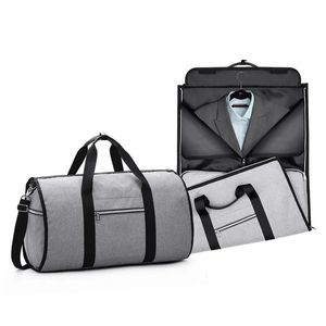 Bärbar lyxdräkt förvaringspåse 2 i 1 businer Travel Duffel Bag Mens Garment Bag Axel Trip Handväska Klädbagage Bag 240520