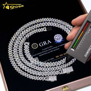 Pass diamond tester jewellery hip hop necklace 8mm 10mm sterling sier moissanite cuban link chain