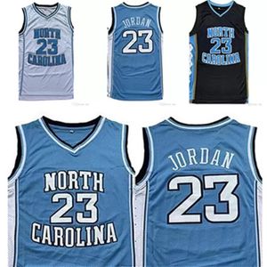 Maglie da basket cucite di Tar Tar Heels North Carolina 23 Michael Jersey University Men UND Wear Black White Blue Vest