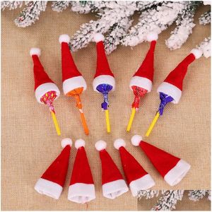 Decorazioni natalizie UPS Mini cappello Lollipop Delivery Drop Deliver Deliver Home Garden Festive Party Supplies DHDFS