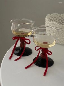 Vinglas Alien Alien Creative Antique Nisch Stone Spets Glass Vintage Natural Red Goblet Korean Style Söt snögubbe dessert skål